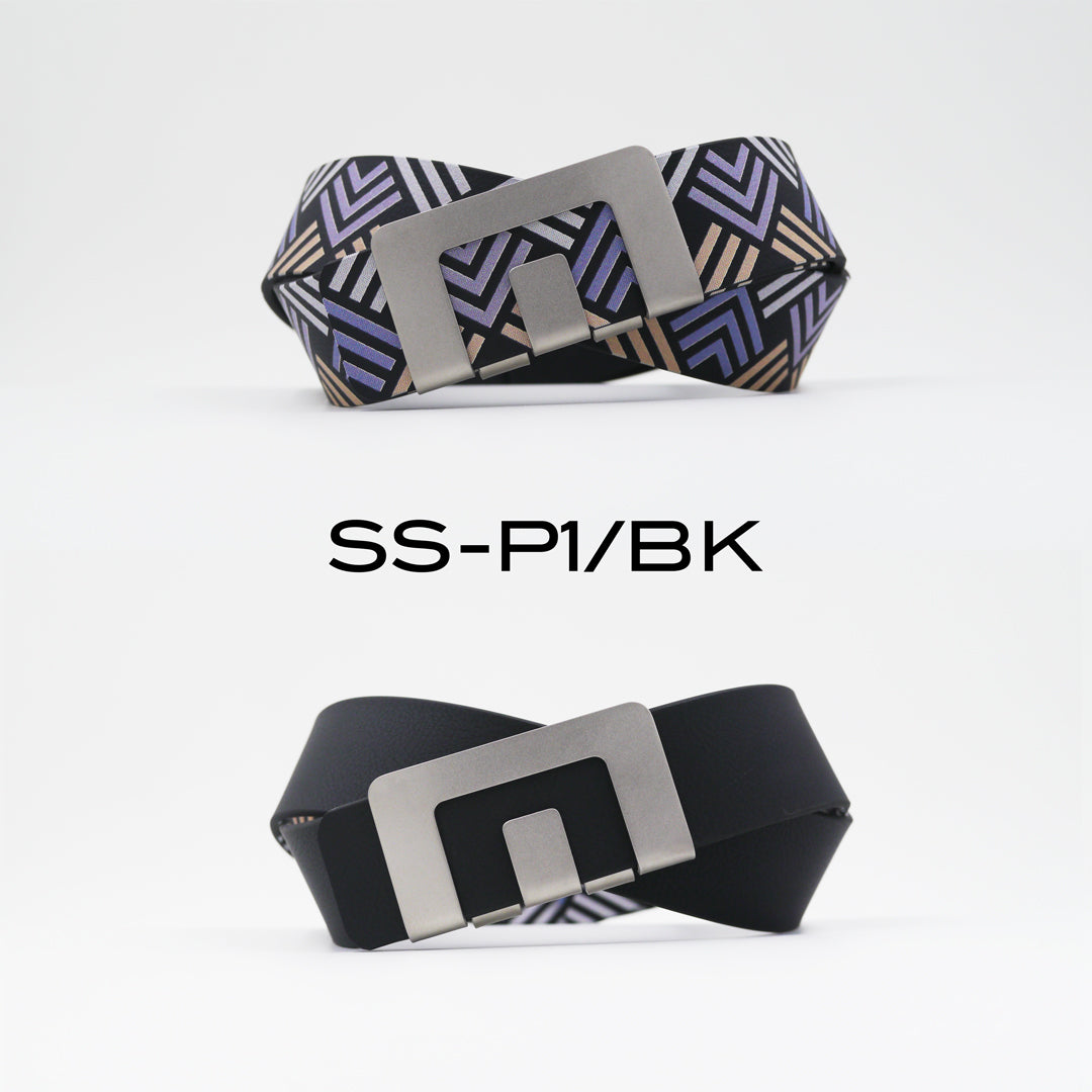 MIN BELT - SILVER BUCKLE, BLACK P1 STRAP